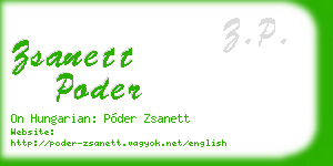 zsanett poder business card