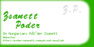 zsanett poder business card